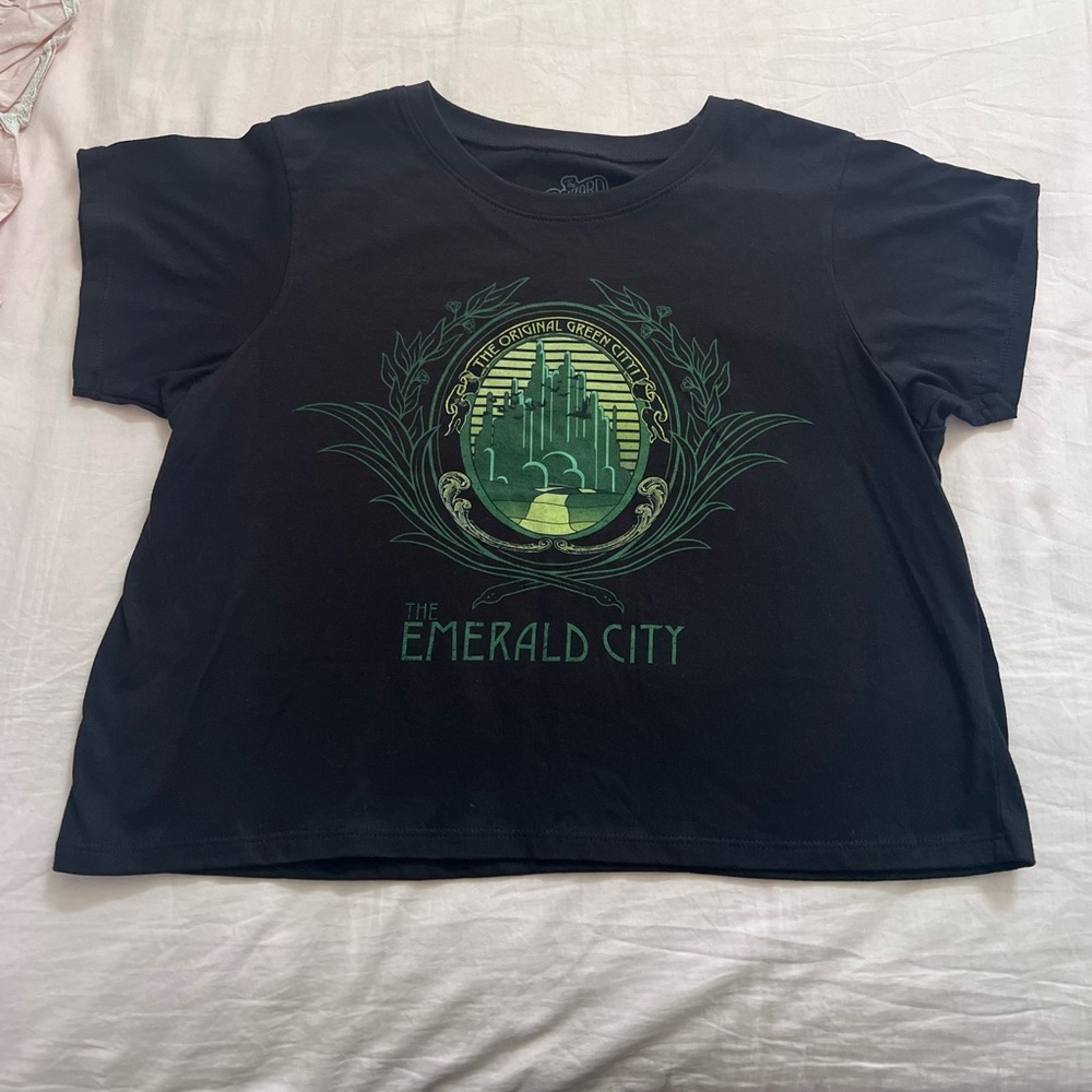 Wizard of Oz Emerald City Black and Green Crop Top